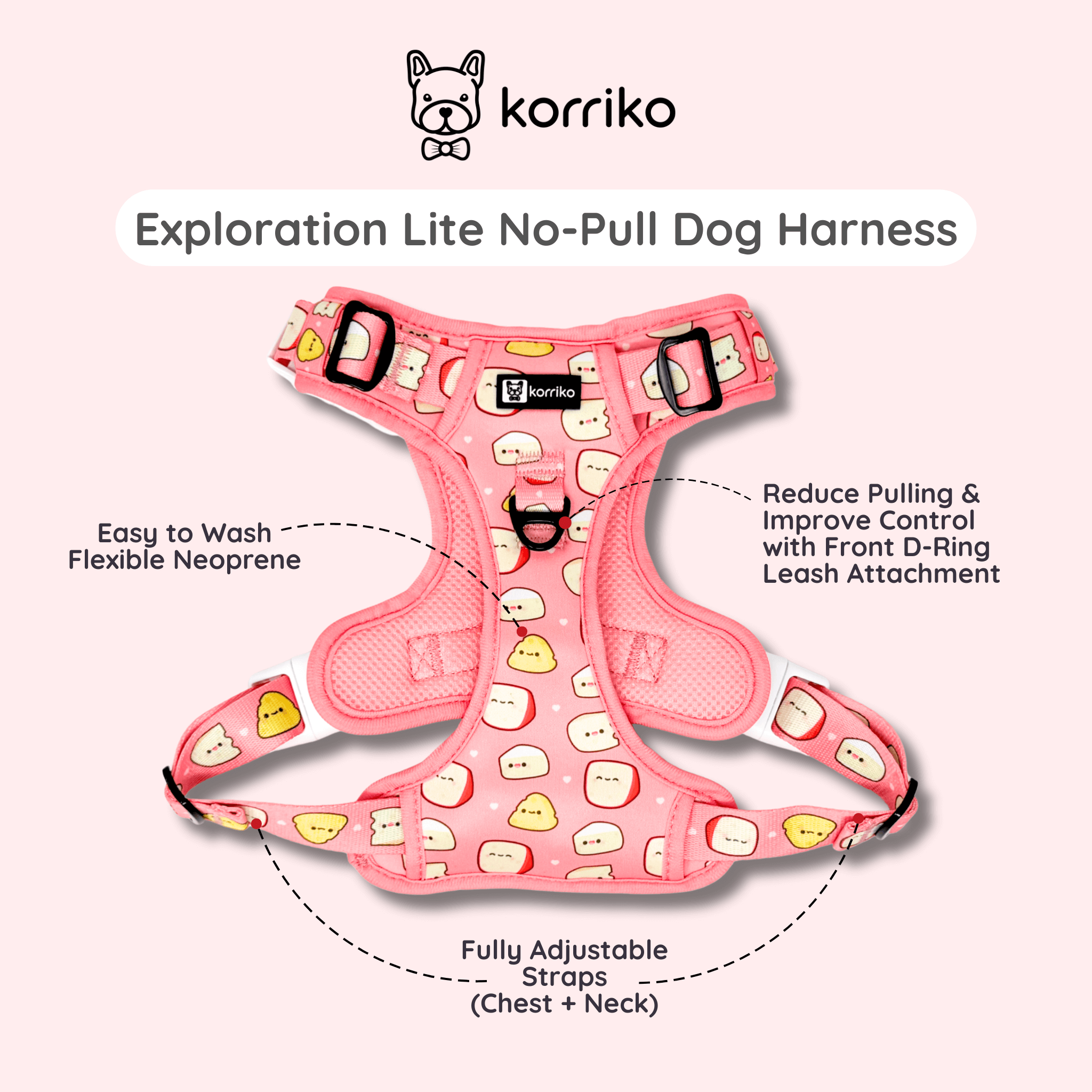 Exploration Lite No-Pull Dog Harness - Cheese