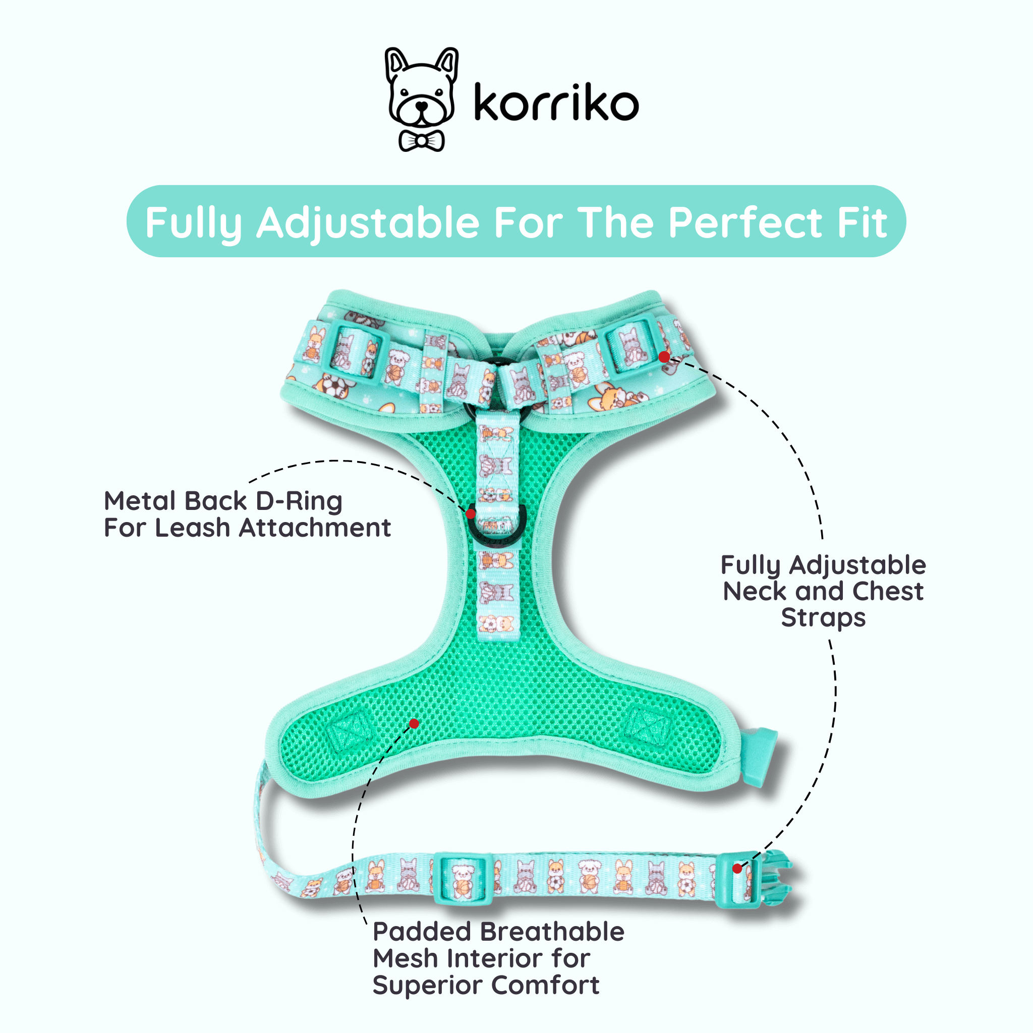 Adjustable Dog Harness - Dream Team (Final Sale)