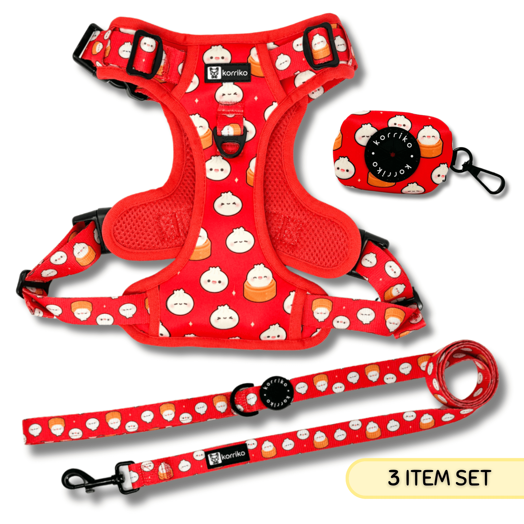 Essential Exploration No-Pull Harness Walk Set - Soup Dumpling (3-Piece)
