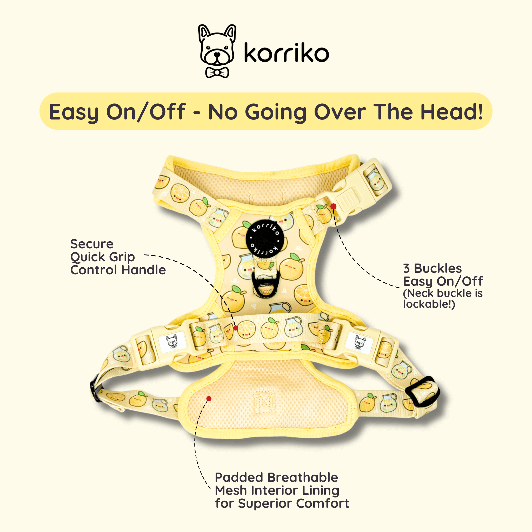 Essential Exploration No-Pull Harness Walk Set - Lemonade (3-Piece)