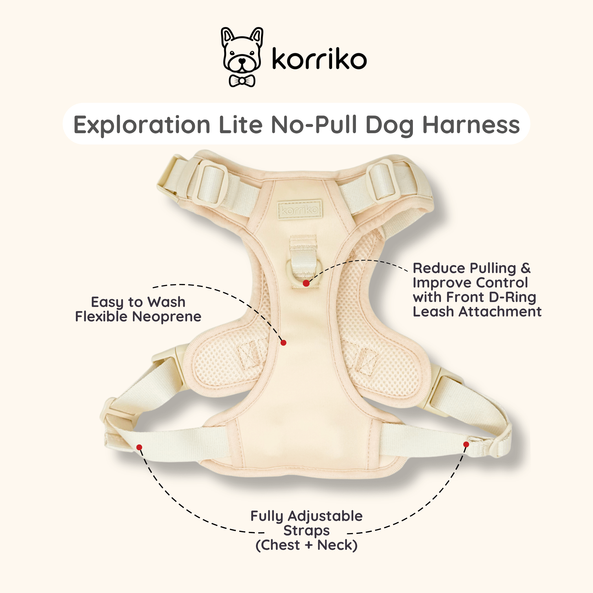 Starter Bundle - Exploration No-Pull Harness- Peaches & Cream (3-Piece) (Final Sale)