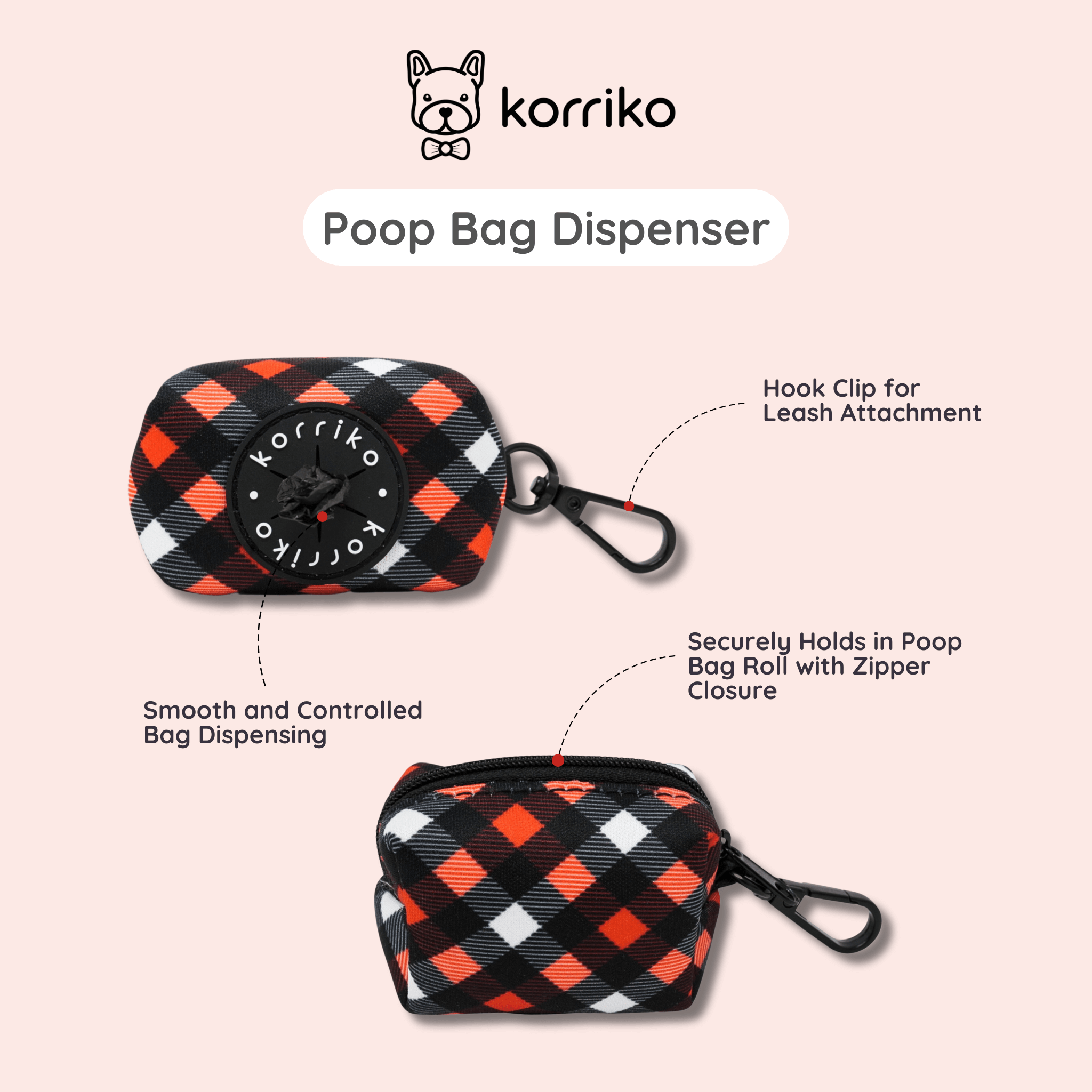 Poop Bag Dispenser - Red Plaid (Final Sale)